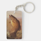 ヴィンテージスポーツ魚釣りラージムウスブラウンバスフィッシュ キーホルダー (裏面)