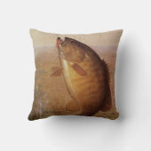 ヴィンテージスポーツ魚釣りラージムウスブラウンバスフィッシュ クッション (裏面)