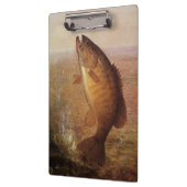 ヴィンテージスポーツ魚釣りラージムウスブラウンバスフィッシュ クリップボード (左)