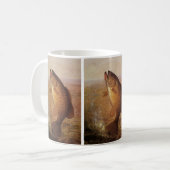 ヴィンテージスポーツ魚釣りラージムウスブラウンバスフィッシュ コーヒーマグカップ (正面左)