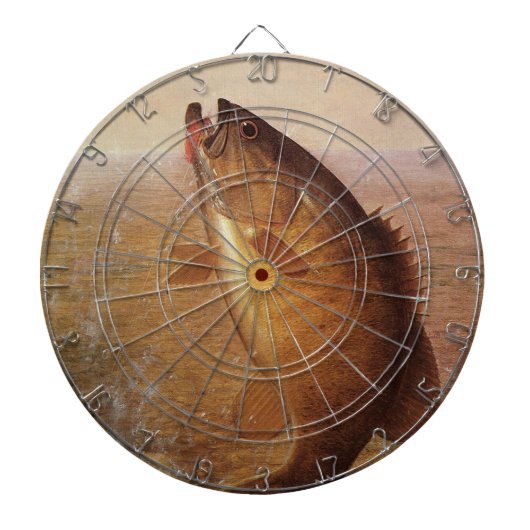 ヴィンテージスポーツ魚釣りラージムウスブラウンバスフィッシュ ダーツボード (正面)