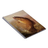 ヴィンテージスポーツ魚釣りラージムウスブラウンバスフィッシュ ノートブック (右側)