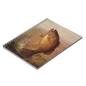 ヴィンテージスポーツ魚釣りラージムウスブラウンバスフィッシュ ノートブック (左側)