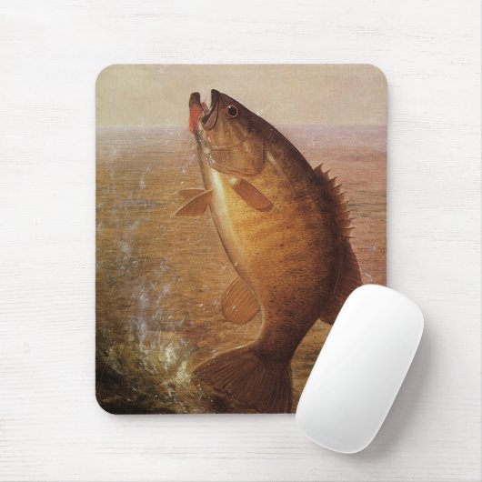 ヴィンテージスポーツ魚釣りラージムウスブラウンバスフィッシュ マウスパッド (マウス)