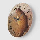 ヴィンテージスポーツ魚釣りラージムウスブラウンバスフィッシュ ラージ壁時計 (傾斜)