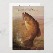 ヴィンテージスポーツ魚釣りラージモウスバスリタイア 招待状 (正面/裏面)