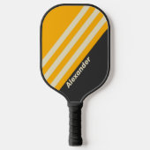 ヴィンテージスポーツ黒い太陽ストライプの名前 ピックルボールラケット (正面)