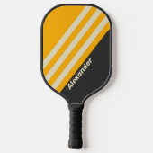 ヴィンテージスポーツ黒い太陽ストライプの名前 ピックルボールラケット (裏面)