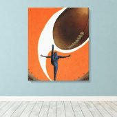 ヴィンテージスポーツ，サッカー選手がボールを蹴る キャンバスプリント (インサイチュ (ウッドフロア))