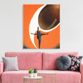 ヴィンテージスポーツ，サッカー選手がボールを蹴る キャンバスプリント (インサイチュ (リビング))