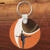 ヴィンテージスポーツ,サッカー選手がボールを蹴る キーホルダー (正面)