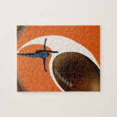 ヴィンテージスポーツ，サッカー選手がボールを蹴る ジグソーパズル (横)