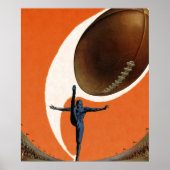 ヴィンテージスポーツ，サッカー選手がボールを蹴る ポスター (正面)