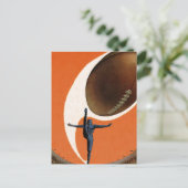 ヴィンテージスポーツ，サッカー選手がボールを蹴る ポストカード (スタンド正面)