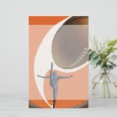 ヴィンテージスポーツ，サッカー選手がボールを蹴る 便箋 (スタンド正面)