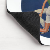 ヴィンテージスポーツ，テニス選手がラケットでクラッシュ マウスパッド (コーナー)