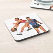 ヴィンテージスポーツ，バスケットボール選手 コースター (左側)