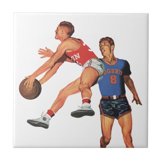 ヴィンテージスポーツ，バスケットボール選手 タイル (正面)