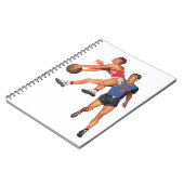 ヴィンテージスポーツ，バスケットボール選手 ノートブック (左側)