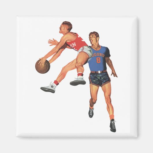 ヴィンテージスポーツ,バスケットボール選手 マグネット (正面)