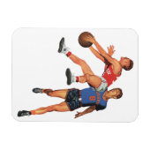 ヴィンテージスポーツ，バスケットボール選手 マグネット (横)