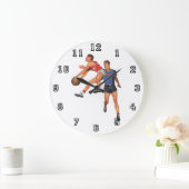 ヴィンテージスポーツ,バスケットボール選手 ラージ壁時計 (ホーム)