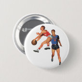 ヴィンテージスポーツ，バスケットボール選手 缶バッジ (正面&裏面)