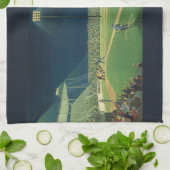 ヴィンテージスポーツ,夜の野球ゲーム キッチンタオル (折り畳み)