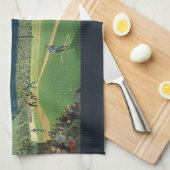 ヴィンテージスポーツ,夜の野球ゲーム キッチンタオル (四つ折り)