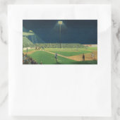 ヴィンテージスポーツ，夜の野球ゲーム 長方形シール (バッグ)