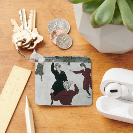 ヴィンテージスポーツ，女子バスケットボールの試合出場 キーホルダー (デスク)