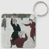 ヴィンテージスポーツ，女子バスケットボールの試合出場 キーホルダー (裏面)