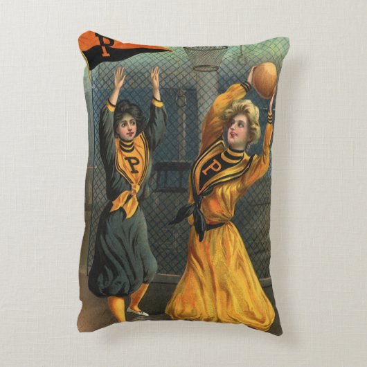 ヴィンテージスポーツ,女子バスケットボールチーム アクセントクッション (裏面(縦))