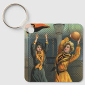 ヴィンテージスポーツ，女子バスケットボールチーム キーホルダー (正面)