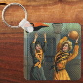 ヴィンテージスポーツ，女子バスケットボールチーム キーホルダー (正面)