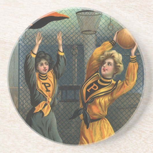 ヴィンテージスポーツ,女子バスケットボールチーム コースター (正面)