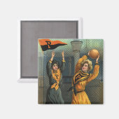 ヴィンテージスポーツ,女子バスケットボールチーム マグネット (正面/裏面)