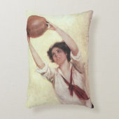 ヴィンテージスポーツ,女子バスケットボール選手(ボール付き) アクセントクッション (正面(垂直))