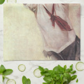 ヴィンテージスポーツ，女子バスケットボール選手（ボール付き） キッチンタオル (折り畳み)