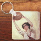 ヴィンテージスポーツ,女子バスケットボール選手(ボール付き) キーホルダー (正面)