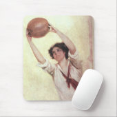 ヴィンテージスポーツ,女子バスケットボール選手(ボール付き) マウスパッド (マウス)