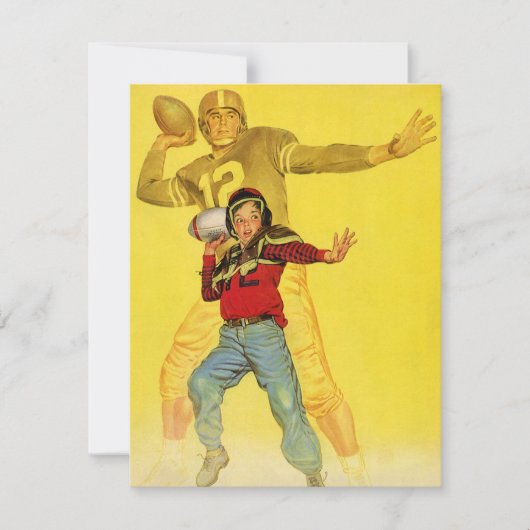 ヴィンテージスポーツ，将来のサッカークォーターバックとしての少年 (正面)