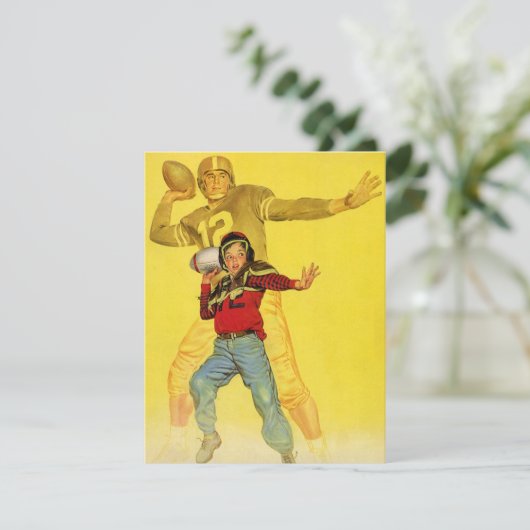 ヴィンテージスポーツ，将来のサッカークォーターバックとしての少年 (スタンド正面)