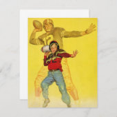 ヴィンテージスポーツ，将来のサッカークォーターバックとしての少年 (正面/裏面)