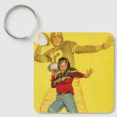 ヴィンテージスポーツ,将来のサッカークォーターバックとしての少年 キーホルダー (正面)