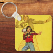 ヴィンテージスポーツ,将来のサッカークォーターバックとしての少年 キーホルダー (正面)