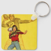 ヴィンテージスポーツ,将来のサッカークォーターバックとしての少年 キーホルダー (裏面)