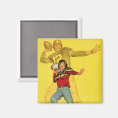 ヴィンテージスポーツ,将来のサッカークォーターバックとしての少年 マグネット (正面/裏面)