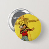 ヴィンテージスポーツ,将来のサッカークォーターバックとしての少年 缶バッジ (正面&裏面)