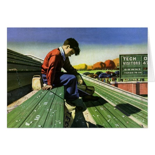 ヴィンテージスポーツ，悲しいサッカーファンとメガホン (正面横)